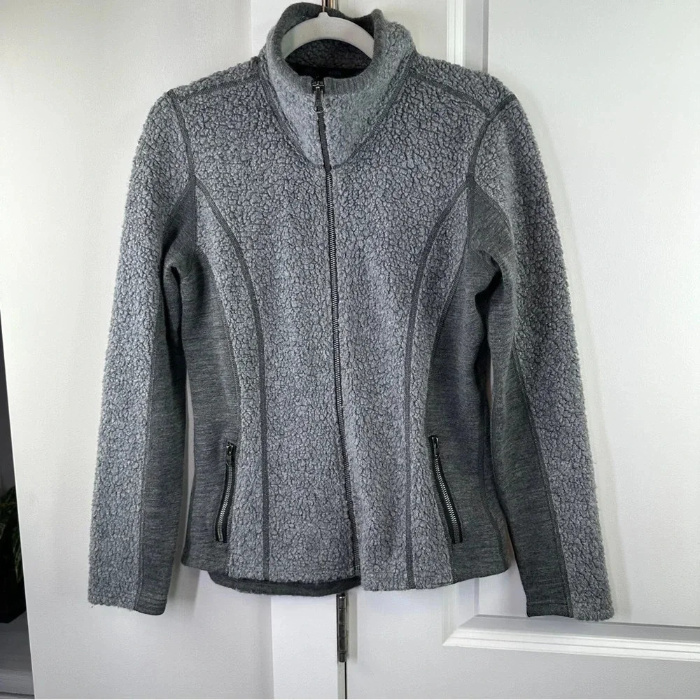 Kuhl Women's Kozet Full Zip Wool‎ Blend Jacket size Medium Neutral Minimalist